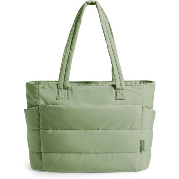 Tote Bag for Women, Lightweight Puffy Tote Bag Green - Picture 1 of 6